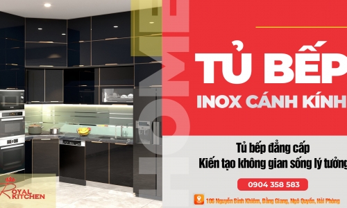 Tủ bếp Inox cánh Kính "Chuẩn" giá, Mẫu mới 2025 tại Hải Phòng
